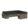 10-teiliges Gartensofa-Set mit grauen synthetischen Rattankissen von , Gartensets - Ref: Foro24-3259561, Preis: 615,89 €, Rab...