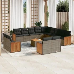 14-piece garden sofa set with gray synthetic rattan cushions by , Garden sets - Ref: Foro24-3260618, Price: 975,18 €, Discoun...