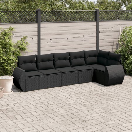 6-piece garden sofa set and black synthetic rattan cushions by , Garden sets - Ref: Foro24-3221384, Price: 407,78 €, Discount: %