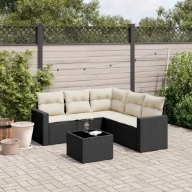 6-piece garden sofa set and black synthetic rattan cushions by , Garden sets - Ref: Foro24-3218946, Price: 368,89 €, Discount: %