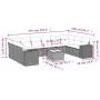 11-piece garden sofa set and gray synthetic rattan cushions by , Garden sets - Ref: Foro24-3223079, Price: 668,96 €, Discount: %
