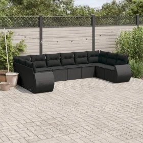 Garden sofa set 10 pieces with black synthetic rattan cushions by , Garden sets - Ref: Foro24-3254202, Price: 618,65 €, Disco...