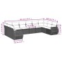 Set de sofás de jardín 10 pzas cojines ratán sintético negro de , Conjuntos de jardín - Ref: Foro24-3254202, Precio: 636,79 €...