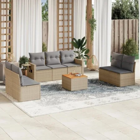 Gartensofa-Set mit beigen Kissen 8 Stück PE-Rattan von , Modulare Sofas für den Außenbereich - Ref: Foro24-3224519, Preis: 47...