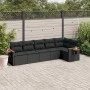 6-teiliges Gartensofa-Set und schwarze synthetische Rattankissen von , Gartensets - Ref: Foro24-3226825, Preis: 428,98 €, Rab...