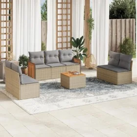 Garden sofa set with beige cushions 8 pcs PE rattan by , Garden sets - Ref: Foro24-3227564, Price: 478,99 €, Discount: %
