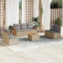 Gartensofa-Set mit beigen Kissen 8 Stück PE-Rattan von , Gartensets - Ref: Foro24-3227564, Preis: 441,19 €, Rabatt: %