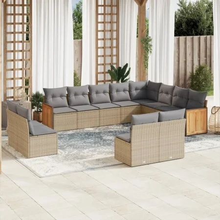 12-teiliges Gartensofa-Set und braune synthetische Rattankissen von , Gartensets - Ref: Foro24-3228152, Preis: 734,85 €, Raba...