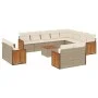 Garden sofa set with cushions 13 pieces beige synthetic rattan by , Garden sets - Ref: Foro24-3228200, Price: 968,27 €, Disco...