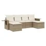 Garden sofa set with cushions 6 pieces beige synthetic rattan by , Garden sets - Ref: Foro24-3252855, Price: 449,29 €, Discou...