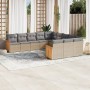 11-teiliges Gartensofa-Set mit beigen synthetischen Rattankissen von , Gartensets - Ref: Foro24-3228110, Preis: 675,11 €, Rab...
