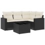 Set de muebles de jardín 5 pzas y cojines ratán sintético negro de , Conjuntos de jardín - Ref: Foro24-3218906, Precio: 307,95 €