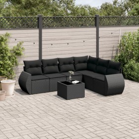 7-piece garden dining set and black synthetic rattan cushions by , Garden sets - Ref: Foro24-3221414, Price: 453,19 €, Discou...