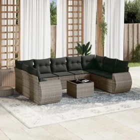 10-piece garden sofa set with gray synthetic rattan cushions by , Modular outdoor sofas - Ref: Foro24-3221809, Price: 612,45 ...