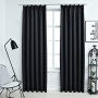 Verdunkelungsvorhänge mit Haken 2 Stück schwarz 140x245 cm von vidaXL, Vorhänge und Gardinen - Ref: Foro24-134416, Preis: 34,...