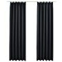 Verdunkelungsvorhänge mit Haken 2 Stück schwarz 140x245 cm von vidaXL, Vorhänge und Gardinen - Ref: Foro24-134416, Preis: 34,...