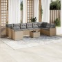 11-piece garden sofa set with beige synthetic rattan cushions by , Modular outdoor sofas - Ref: Foro24-3251816, Price: 696,05...