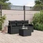 4-piece garden sofa set with black synthetic rattan cushions by , Garden sets - Ref: Foro24-3252202, Price: 309,54 €, Discoun...