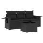 4-teilige Gartensofagarnitur mit schwarzen synthetischen Rattankissen von , Gartensets - Ref: Foro24-3252202, Preis: 292,08 €...