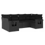 6-piece garden sofa set and black synthetic rattan cushions by , Garden sets - Ref: Foro24-3252912, Price: 454,65 €, Discount: %