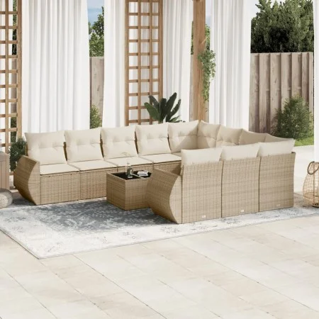 11-teiliges Gartensofa-Set mit beigen synthetischen Rattankissen von , Gartensets - Ref: Foro24-3254235, Preis: 807,64 €, Rab...