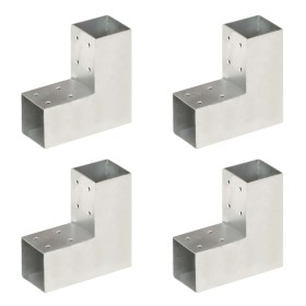 L post connectors 4 pcs galvanized metal 71x71 mm by vidaXL, fence posts - Ref: Foro24-145454, Price: 47,23 €, Discount: %