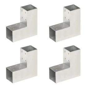 L post connectors 4 pcs galvanized metal 71x71 mm by vidaXL, fence posts - Ref: Foro24-145454, Price: 48,15 €, Discount: %