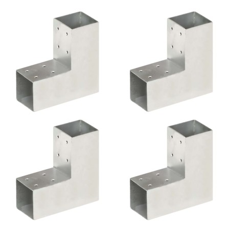 L-Pfostenverbinder, 4 Stück, verzinktes Metall, 71 x 71 mm von vidaXL, Zaunpfosten - Ref: Foro24-145454, Preis: 47,09 €, Raba...