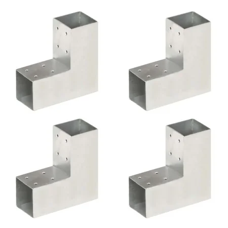 L post connectors 4 pcs galvanized metal 71x71 mm by vidaXL, fence posts - Ref: Foro24-145454, Price: 48,15 €, Discount: %