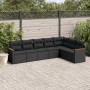 7-teiliges Garten-Essset und schwarze Kissen aus synthetischem Rattan von , Gartensets - Ref: Foro24-3258429, Preis: 484,27 €...