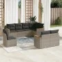 8-piece garden sofa set and gray synthetic rattan cushions by , Garden sets - Ref: Foro24-3258567, Price: 519,02 €, Discount: %