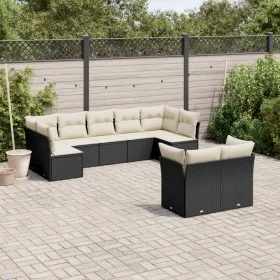8-teiliges Gartensofa-Set und schwarze synthetische Rattankissen von , Gartensets - Ref: Foro24-3218146, Preis: 534,09 €, Rab...