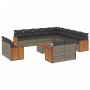 14-piece garden sofa set with gray synthetic rattan cushions by , Garden sets - Ref: Foro24-3228216, Price: 904,85 €, Discoun...
