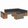 14-piece garden sofa set with gray synthetic rattan cushions by , Garden sets - Ref: Foro24-3228216, Price: 933,26 €, Discoun...