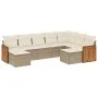 9-teiliges Gartensofa-Set mit beigen synthetischen Rattankissen von , Gartensets - Ref: Foro24-3228221, Preis: 587,84 €, Raba...