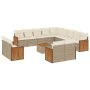Set sofás de jardín 14 pzas con cojines ratán sintético beige de , Conjuntos de jardín - Ref: Foro24-3228214, Precio: 1,00 €,...
