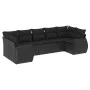7-piece garden dining set and black synthetic rattan cushions by , Modular outdoor sofas - Ref: Foro24-3221784, Price: 523,85...