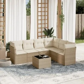 7-piece garden sofa set and beige synthetic rattan cushions by , Garden sets - Ref: Foro24-3217688, Price: 459,53 €, Discount: %