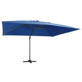 Ampelschirm mit LED-Beleuchtung und blauem Aluminiummast 400x300 cm von vidaXL, Sonnenschirme - Ref: Foro24-47009, Preis: 314...
