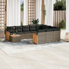 11-piece garden sofa set and gray synthetic rattan cushions by , Garden sets - Ref: Foro24-3228048, Price: 634,68 €, Discount: %