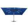 Ampelschirm mit LED-Beleuchtung und blauem Aluminiummast 400x300 cm von vidaXL, Sonnenschirme - Ref: Foro24-47009, Preis: 314...