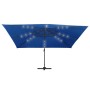 Sombrilla voladiza luces LED y poste aluminio azul 400x300 cm de vidaXL, Sombrillas - Ref: Foro24-47009, Precio: 292,08 €, De...