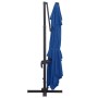 Sombrilla voladiza luces LED y poste aluminio azul 400x300 cm de vidaXL, Sombrillas - Ref: Foro24-47009, Precio: 292,08 €, De...