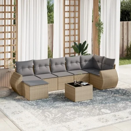 Set Gartensofas mit beigen Kissen 8 Stück PE Rattan von , Modulare Sofas für den Außenbereich - Ref: Foro24-3221708, Preis: 5...