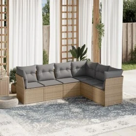 Garden sofa set with 6-piece synthetic rattan beige cushions by , Garden sets - Ref: Foro24-3249518, Price: 381,37 €, Discoun...