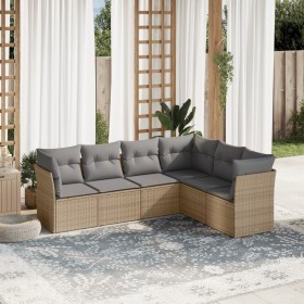 Juego de sofás jardín con cojines 6 pzas ratán sintético beige de , Conjuntos de jardín - Ref: Foro24-3249518, Precio: 393,47...