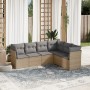 Garden sofa set with 6-piece synthetic rattan beige cushions by , Garden sets - Ref: Foro24-3249518, Price: 393,47 €, Discoun...