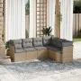 Garden sofa set with 6-piece synthetic rattan beige cushions by , Garden sets - Ref: Foro24-3249518, Price: 381,37 €, Discoun...