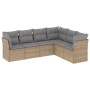 Garden sofa set with 6-piece synthetic rattan beige cushions by , Garden sets - Ref: Foro24-3249518, Price: 393,47 €, Discoun...