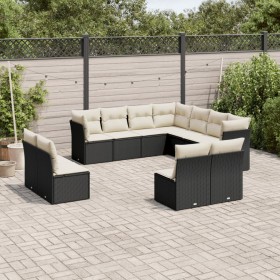 Set mit 11 Stück Gartensofas und Kissen synthetisches Rattan schwarz von , Gartensets - Ref: Foro24-3249655, Preis: 618,00 €,...